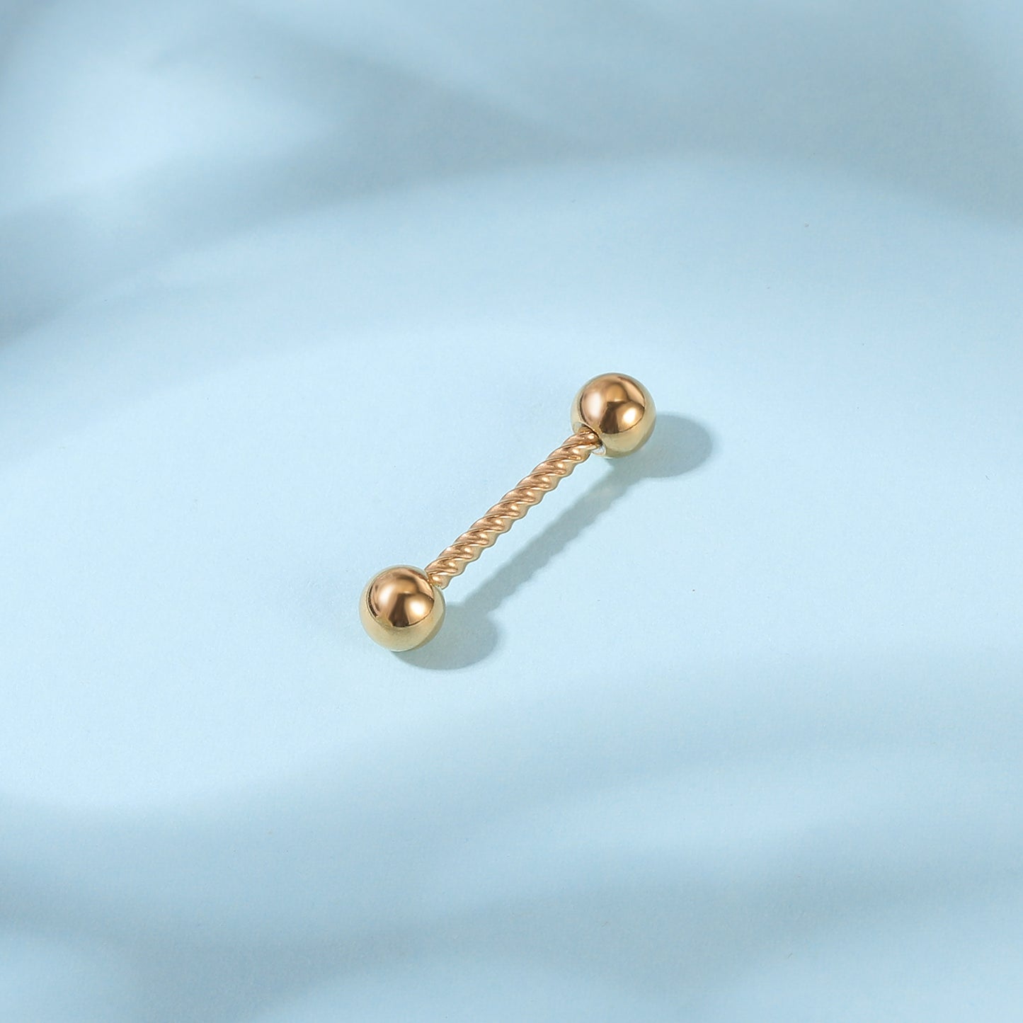 2pcs 14G Simple Nipple Barbell Ring Gold Screw Rod Nipple Piercing