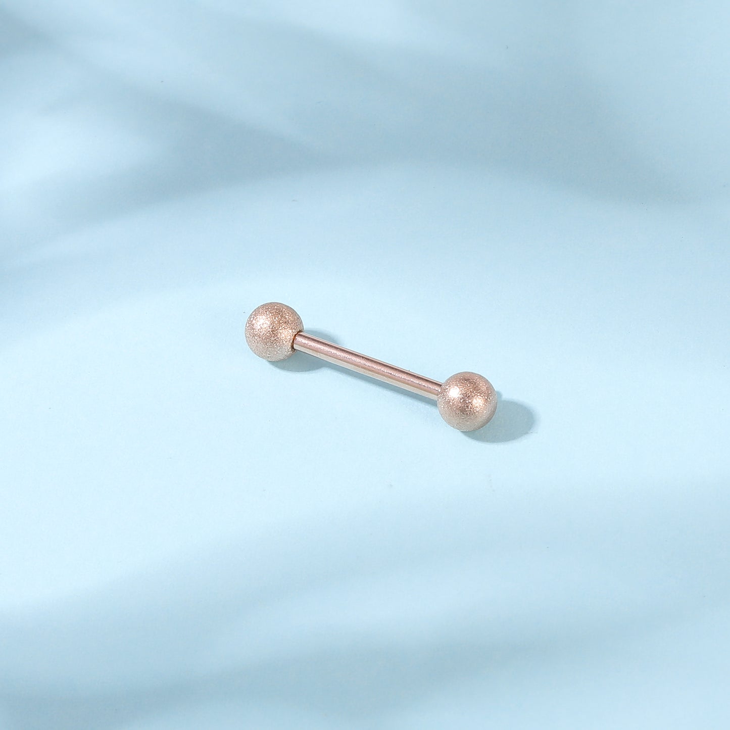 2pcs 14G Simple Nipple Ring Rose Gold Frosted Ball Nipple Piercing