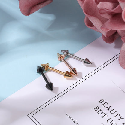 2pcs 14G Simple Nipple Ring Black Spike Nipple Piercings