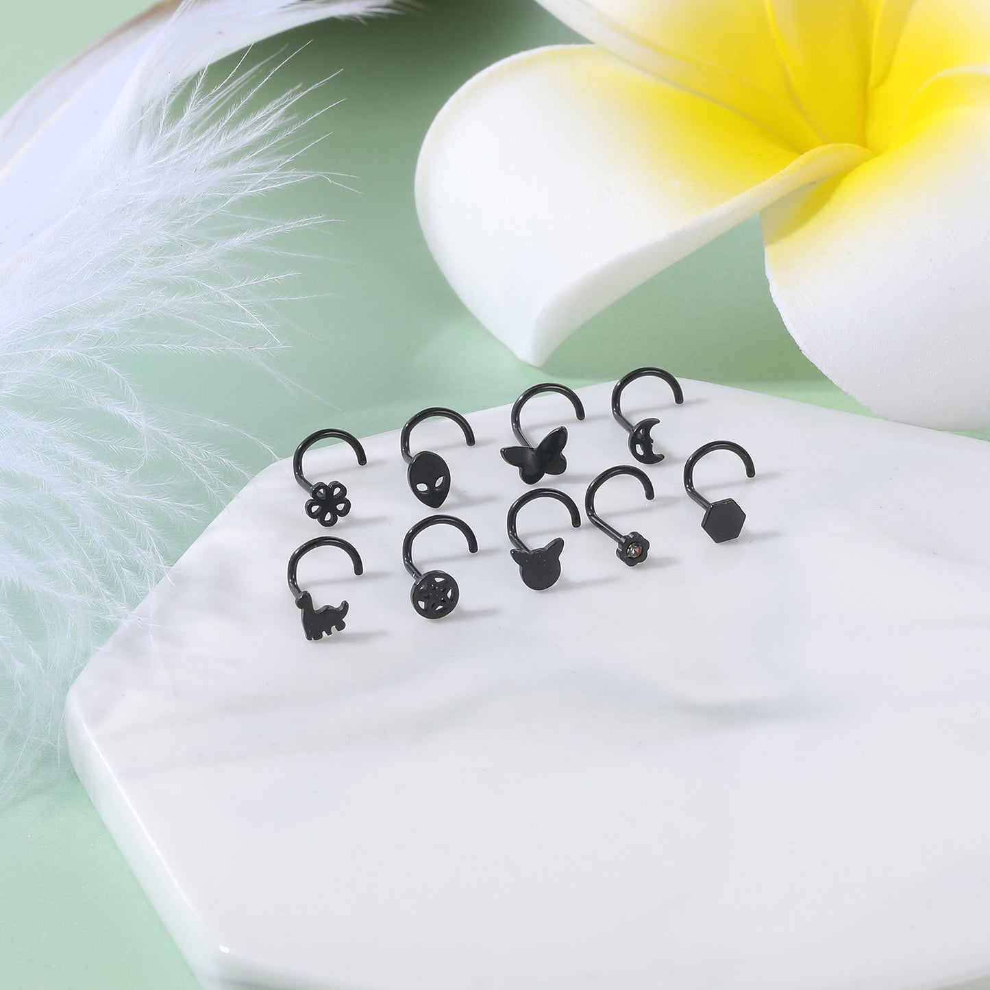 20g-hollow-star-nose-rings-piercing-black-nose-bone-l-shape-curve-nose-studs