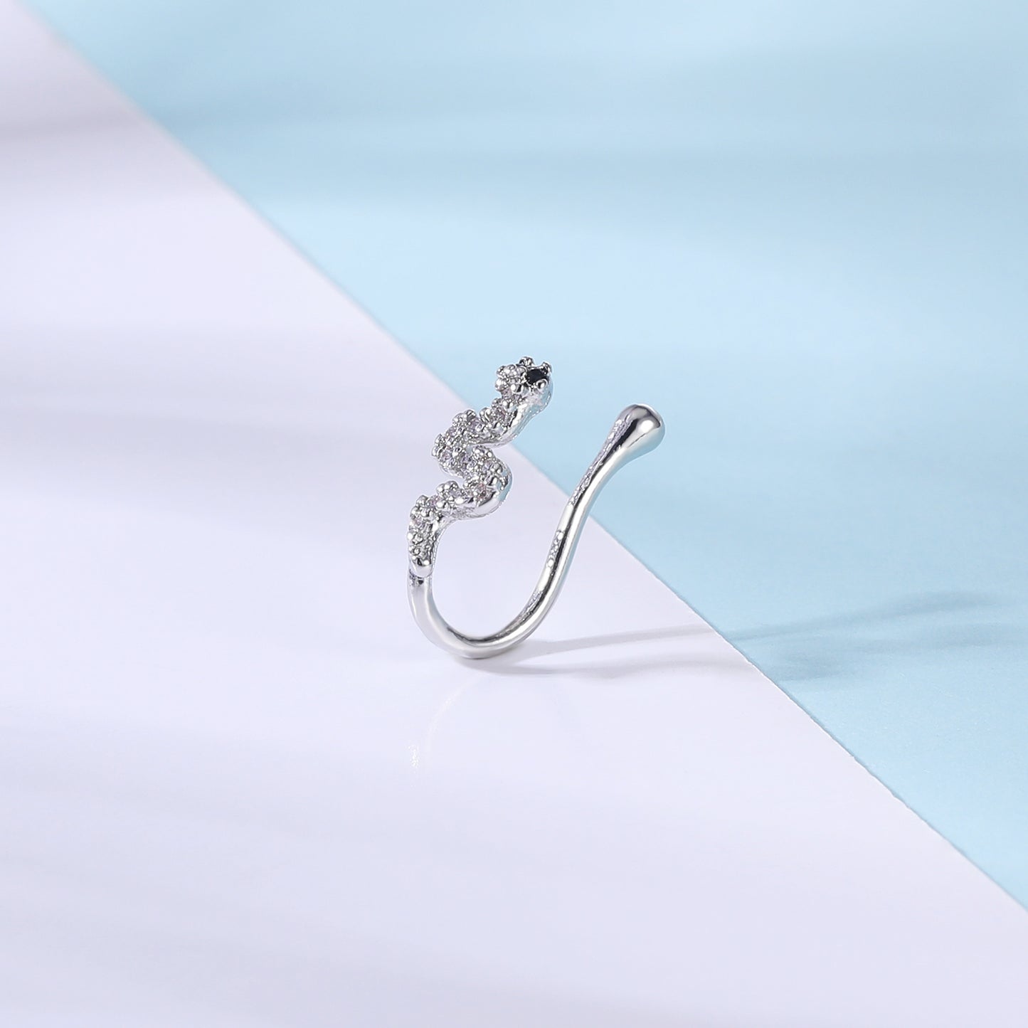 zs-white-zircon-snake-u-shaped-nose-clip-simple-stainless-steel-fake-nose-ring