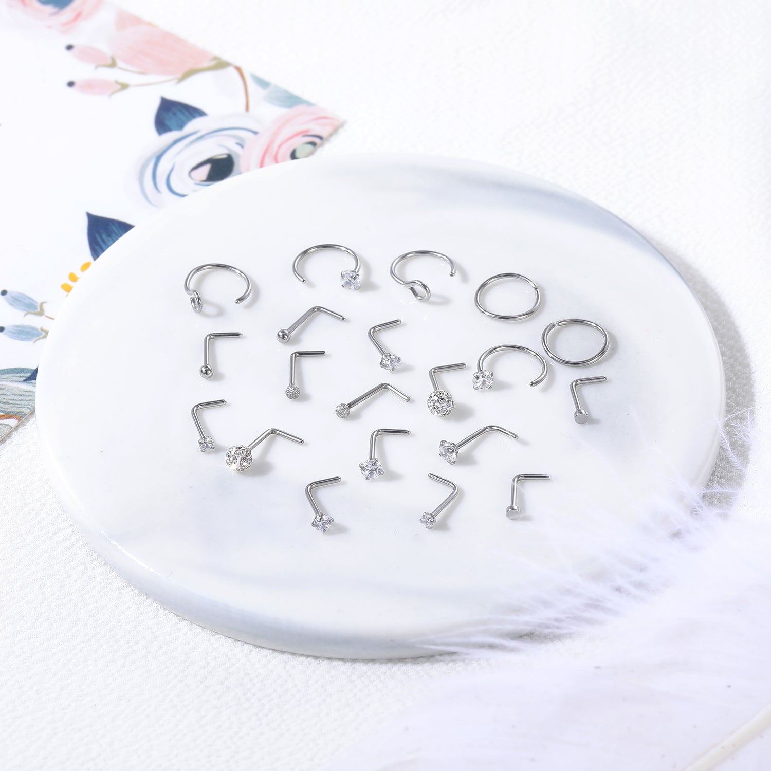 20pcs-set-20g-l-shaped-nose-stud-hoop-nose-rings-cz-nose-piercing