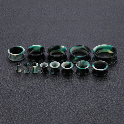 3-25mm-Thin-Silicone-Flexible-Black-Blue-White-Ear-plug-Double-Flared-Expander-Ear-Gauges