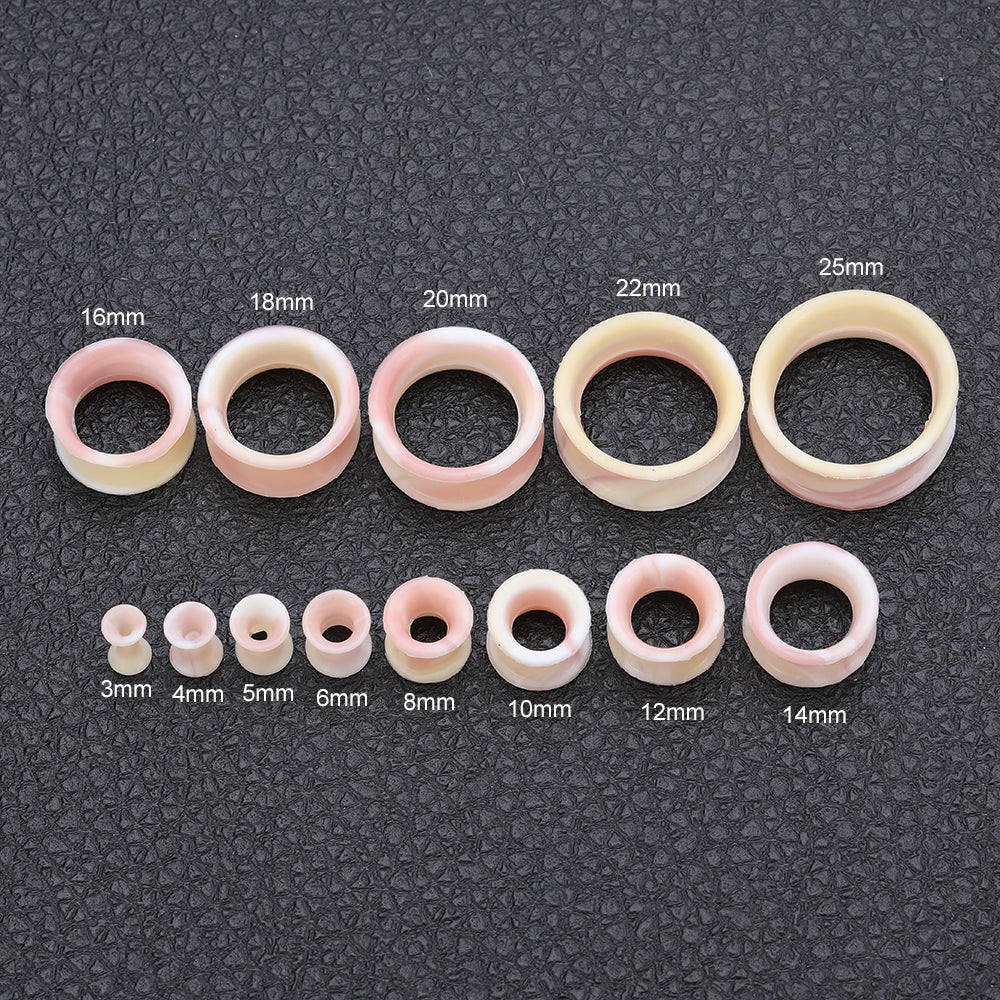 3-25mm-Thin-Silicone-Flexible-Pink-Yellow-White-Ear-plug-tunnel-Double-Flared-Expander-Ear-Gauges