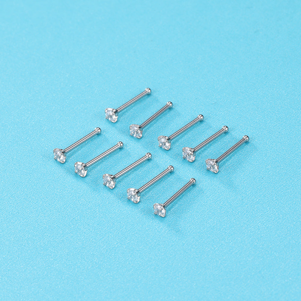 10-Pcs-Set-20g-Cubic-Zirconia-Nose-Studs-Piercing-Nose-Bone-Rings-Economic-Set