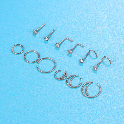 12-Pcs-20g-Silver-Nose-Stud-Ring-Piercing-Nose-Bone-L-Shaped-Nose-Screws-Economic-Set