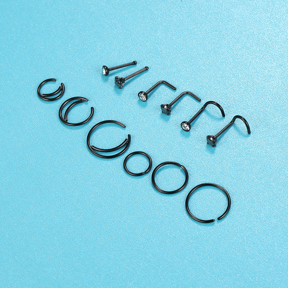 12-Pcs-Set-20g-Black-Nose-Stud-Ring-Piercing-Nose-Bone-L-Shaped-Nose-Screws-Economic-Set