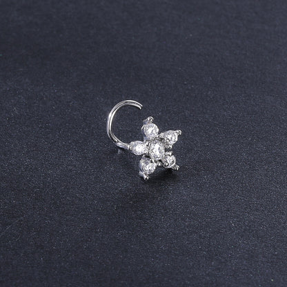 20g Star Flower Nose Rings Piercing Nose Bone L Shape Corkscrew Nose Studs