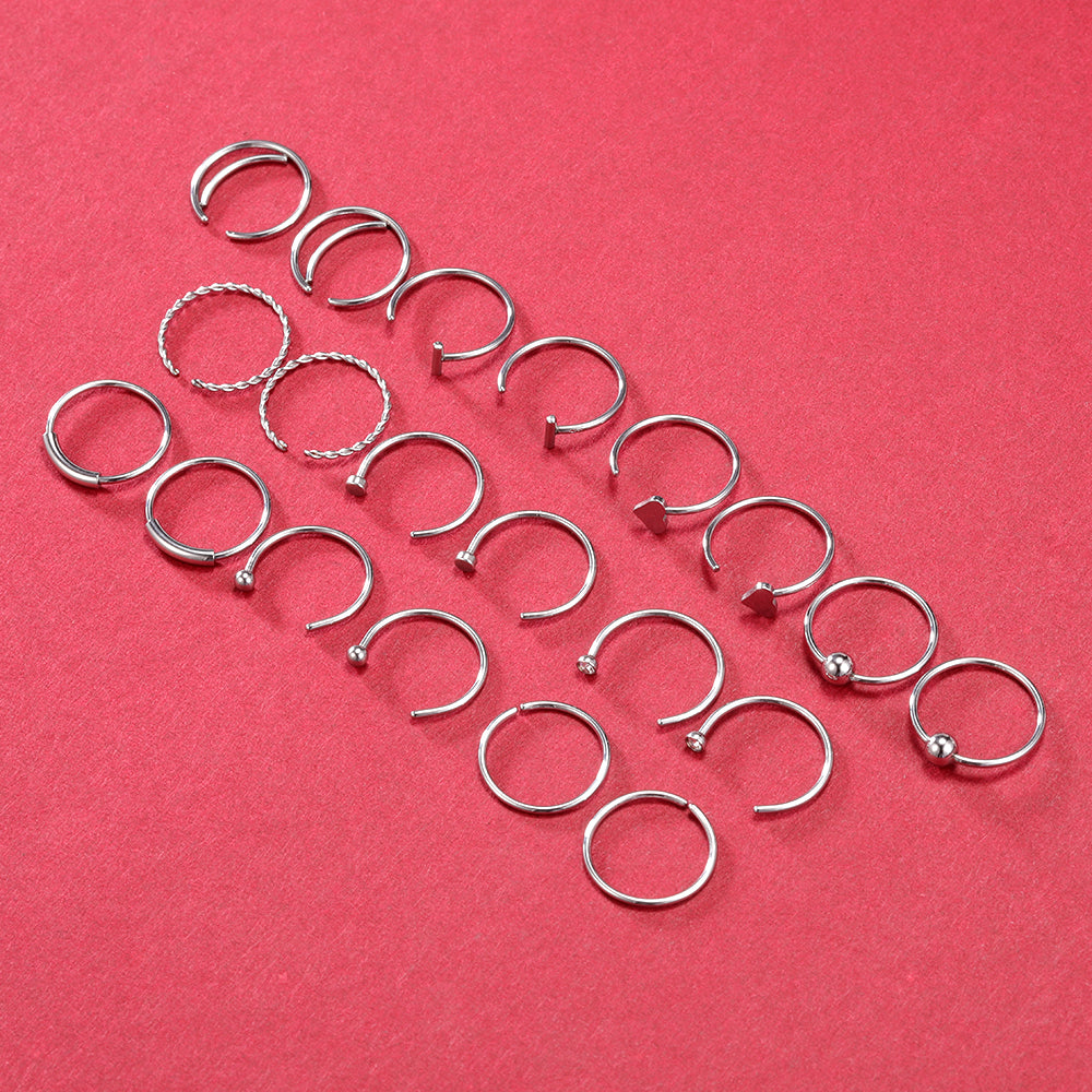 44-Pcs-Set-Silver-Nose-Rings-Piercing-Nose-Bone-L-Shaped-Nose-Screws-Stud-Economic-Set