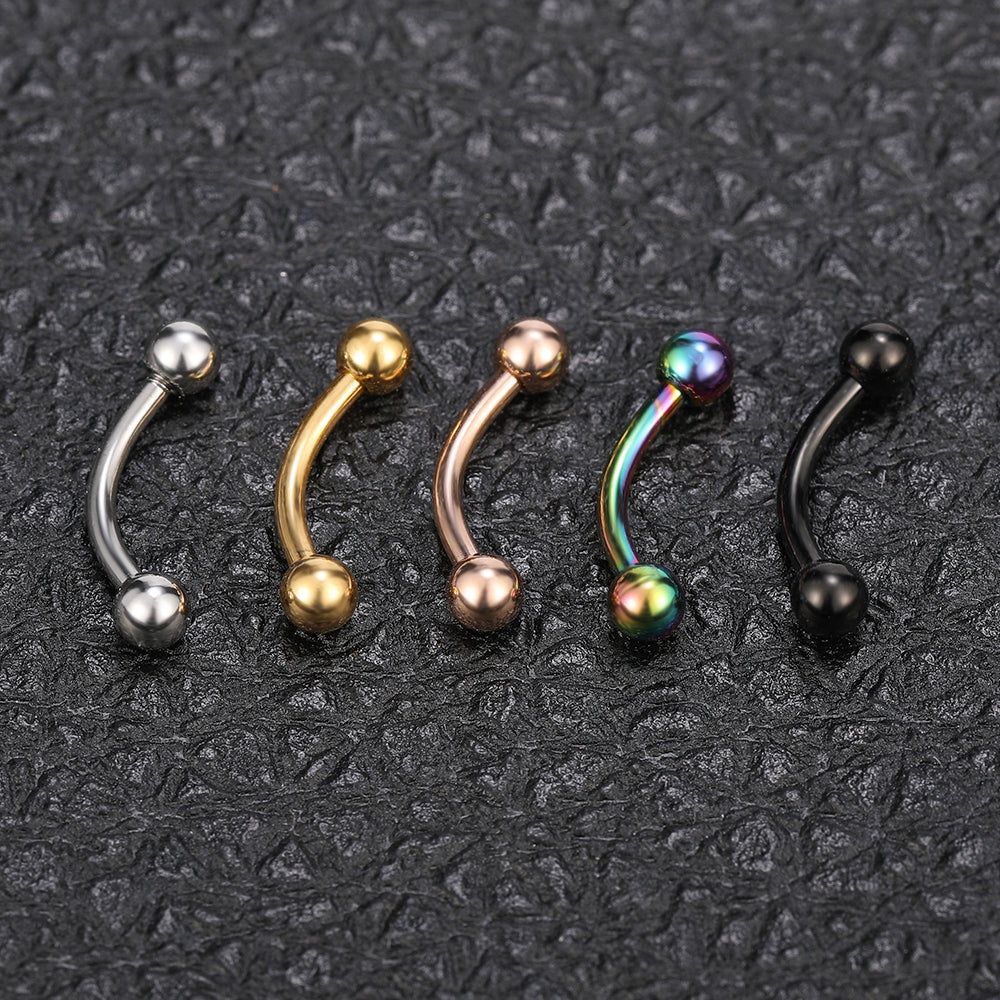 16g Eyebrow Piercing Barbell Stainless Steel Curved Rook Helix Daith Piercing