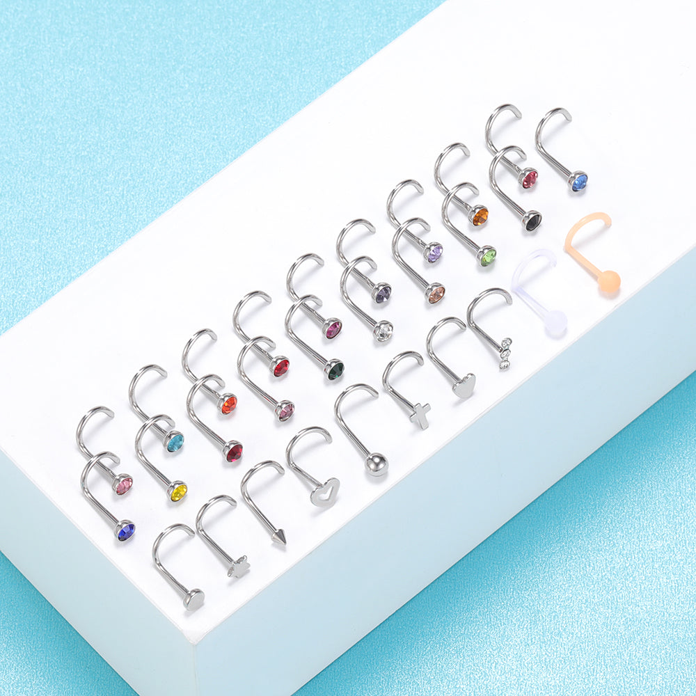 60-Pcs-Set-Stainless-Steel-Nose-Rings-Crystal-Acrylic-Nose-Screws-Economic-Set