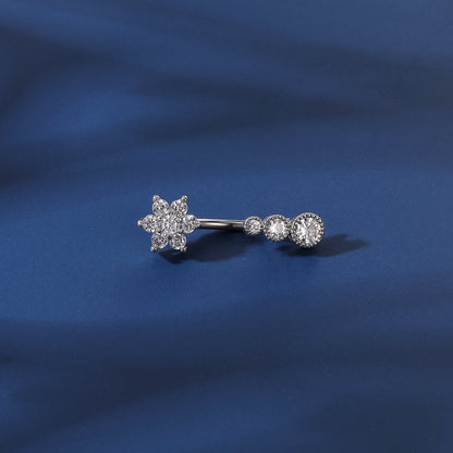 Snowflake-with-Zirconia-Inlay-Belly-Button-Rings