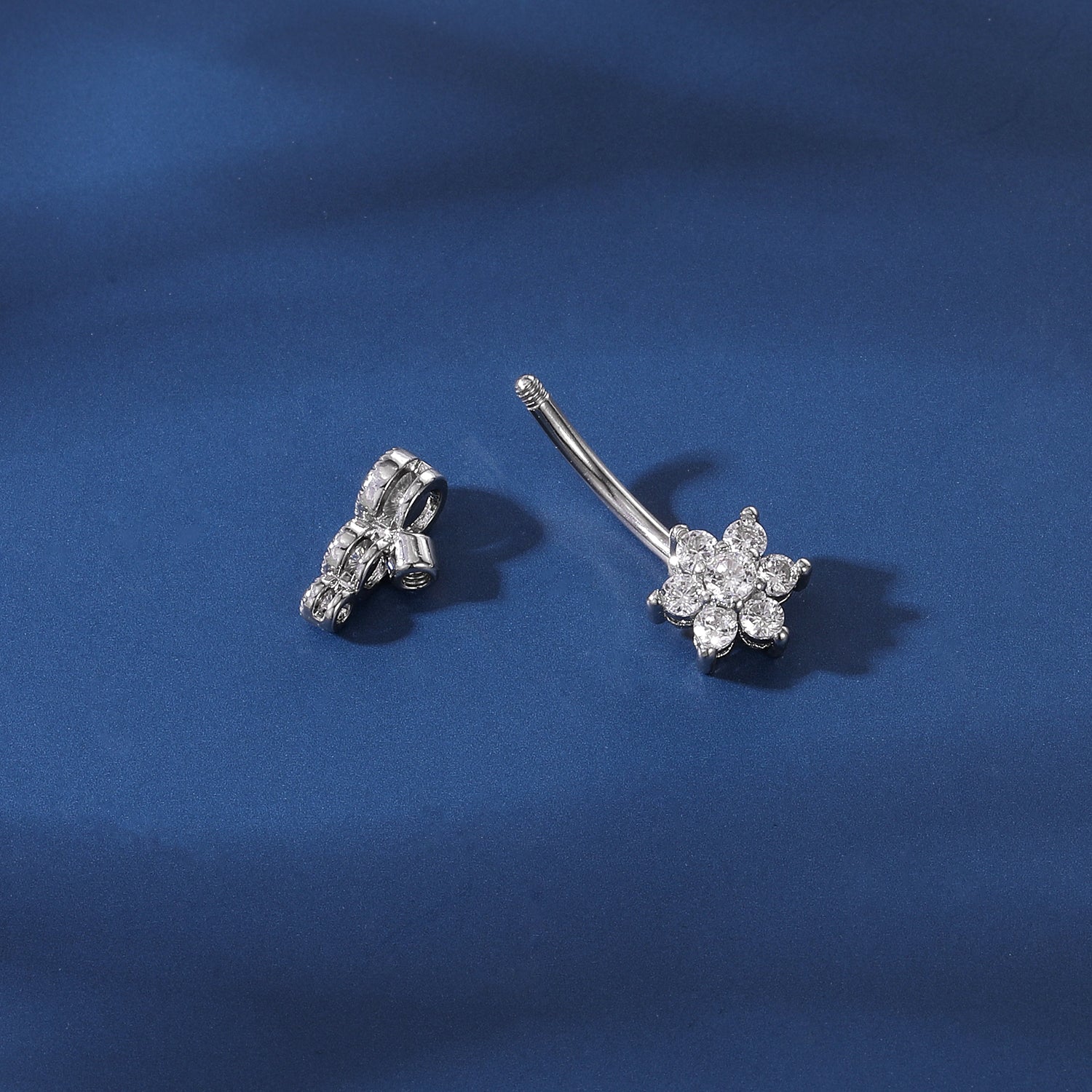 Snowflake-with-Zirconia-Inlay-Belly-Button-Rings