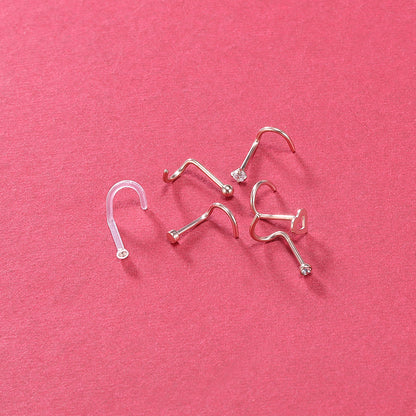 6Pcs-Set-Rose-Gold-Nose-Stud-Rings-Clear-Bioflex-Nose-Screw-Piercing-Economic-Set