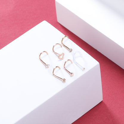 6Pcs-Set-Rose-Gold-Nose-Stud-Rings-Clear-Bioflex-Nose-Screw-Piercing-Economic-Set