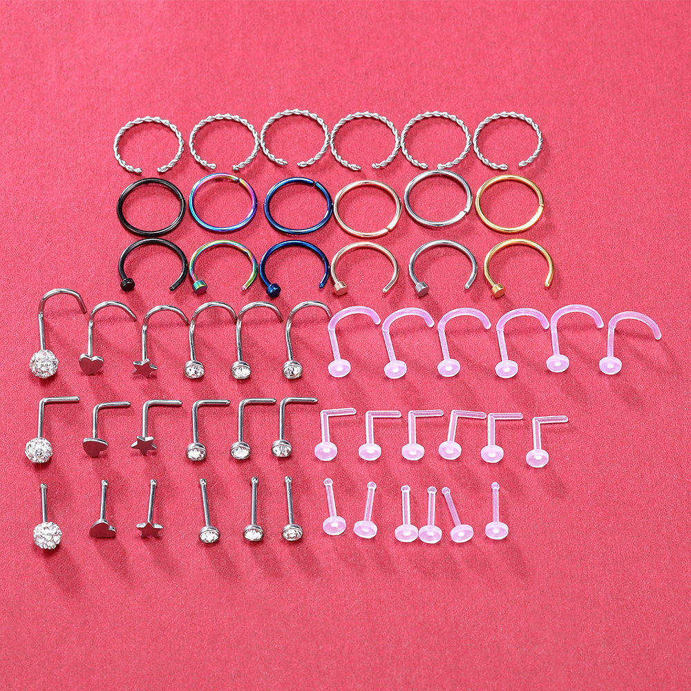 54-pcs-Set-Stainless-Steel-Clear-Bioflex-Nose-Rings-Nose-Bone-L-Shaped-Nose-Screws-Economic-Set