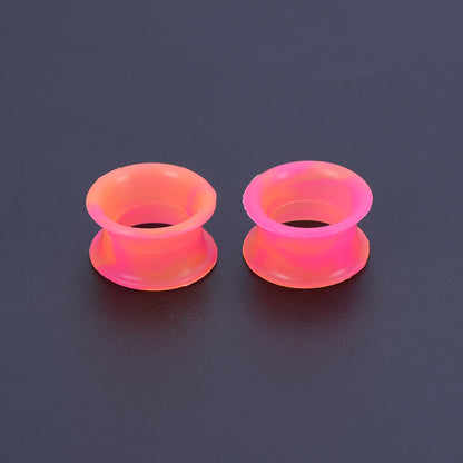 5-22mm-Thin-Silicone-Flexible-Pink-Orange-Ear-Tunnels-Double-Flared-Expander-Ear-Gauges