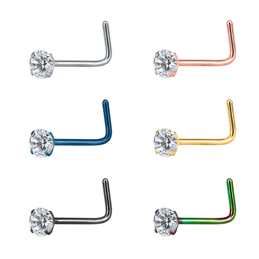 6pcs-Set-20g-Cubic-Zirconia-Nose-Stud-Piercing-L-Shaped-Economic-Set