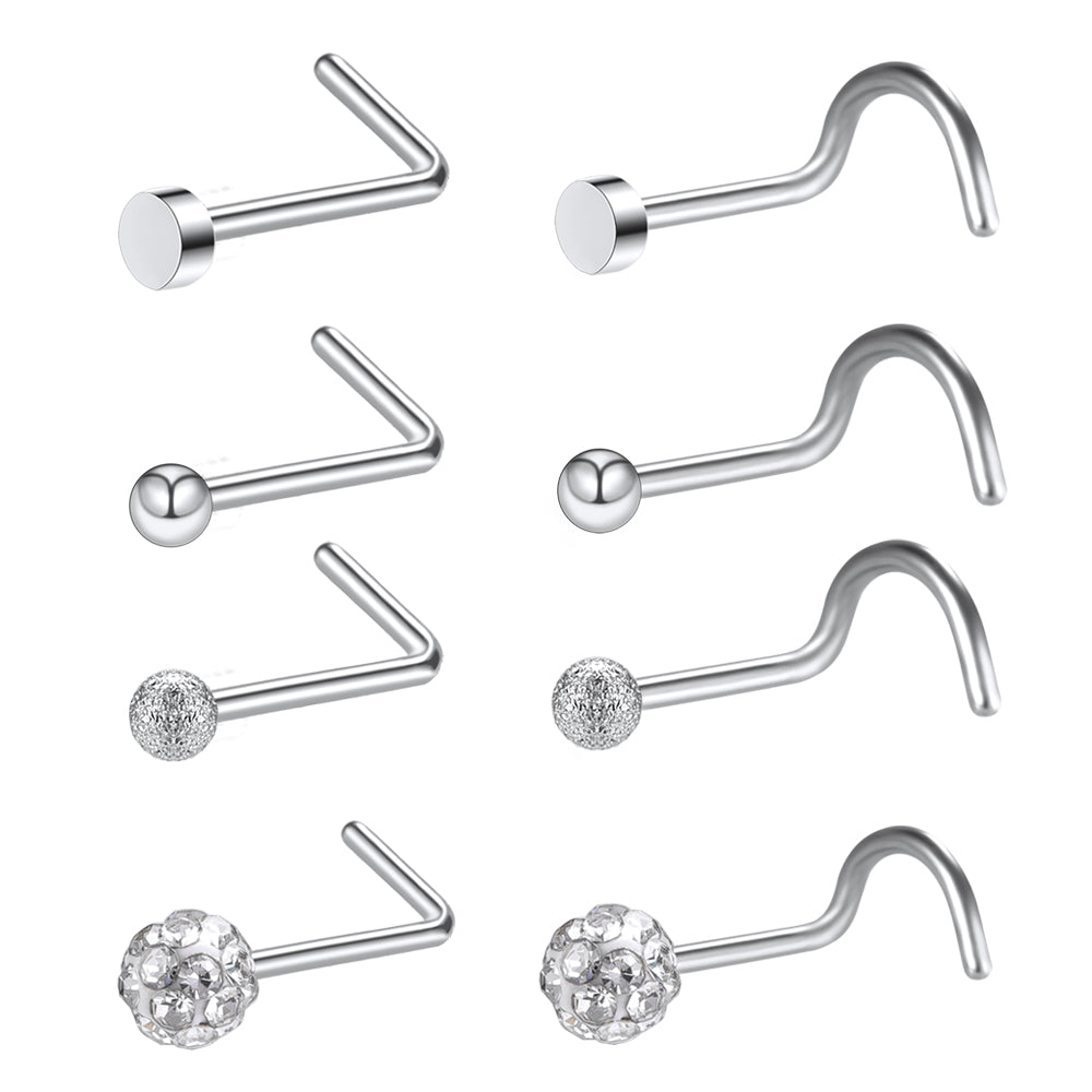 8-Pcs-Set-20g-L-Shaped-Nose-Screw-Rings-Round-Crystal-Nose-Piercing-Economic-Set