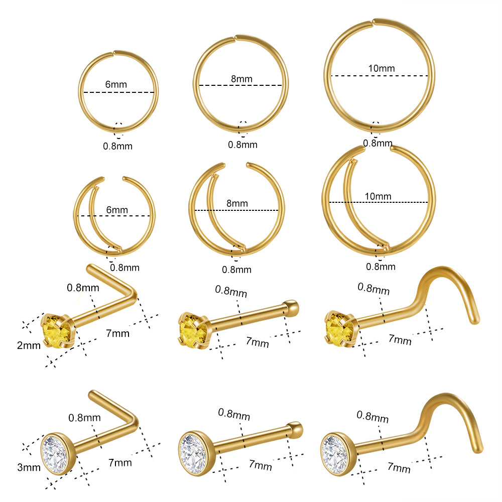 12-Pcs-Set-Gold-Nose-Stud-Ring-Piercing-Nose-Bone-L-Shaped-Nose-Screws-Economic-Set