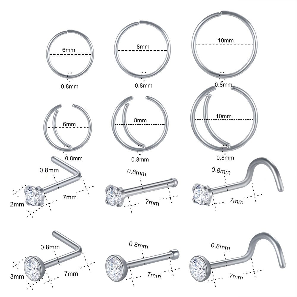 nose piercing ring stud