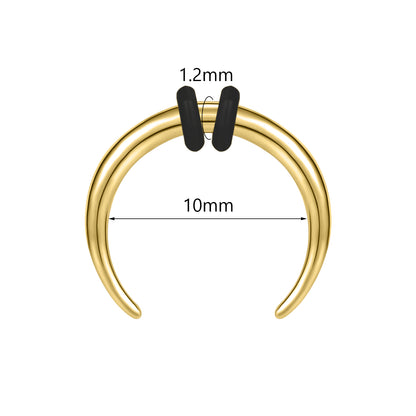 14G/16G Horn Nose Rings C Shape Nose Piercing Stainless Steel Septum Rings Piercing