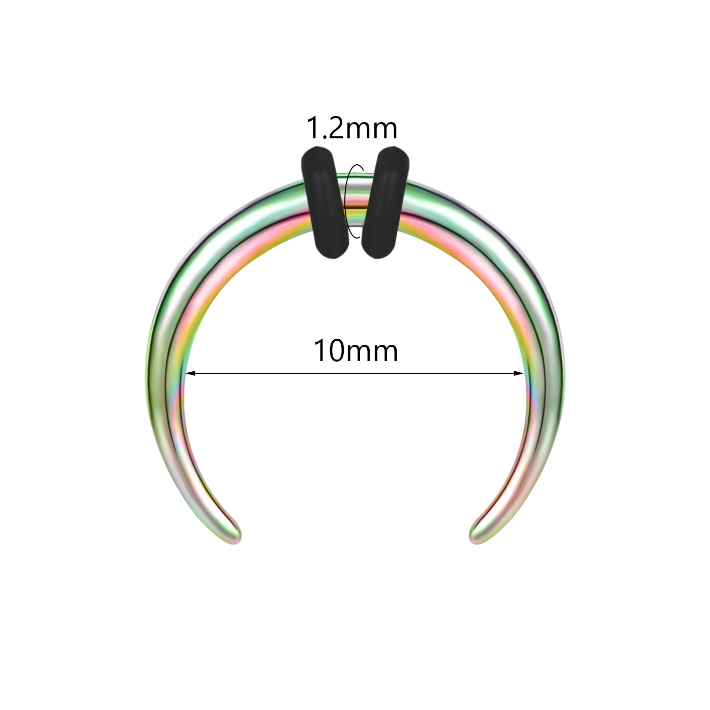 14G/16G Horn Nose Rings C Shape Nose Piercing Stainless Steel Septum Rings Piercing