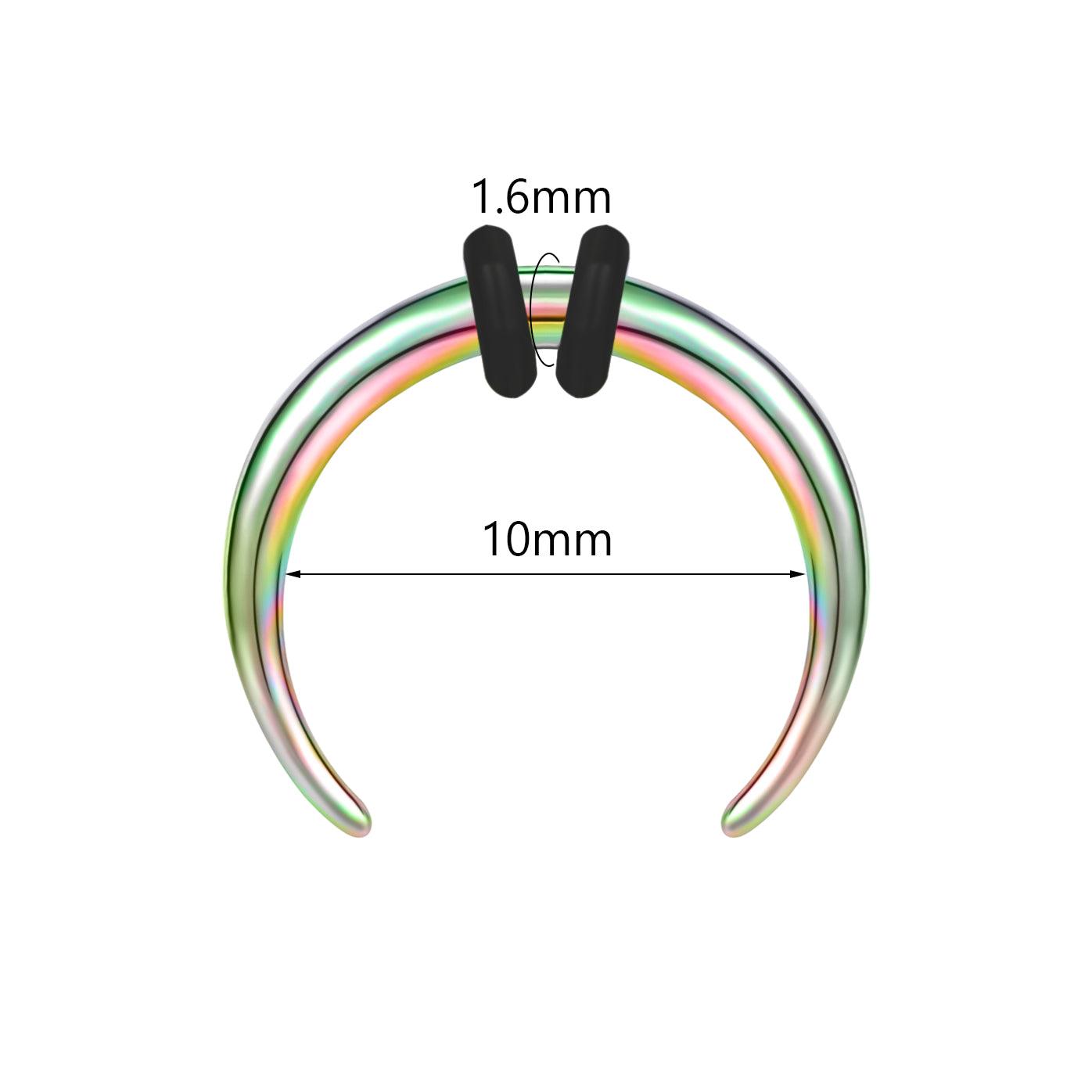 14G/16G Horn Nose Rings C Shape Nose Piercing Stainless Steel Septum Rings Piercing