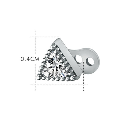 14g Triangle Cubic Zirconia Dermal Anchor Tops & Surgical Steel Base Microdermals