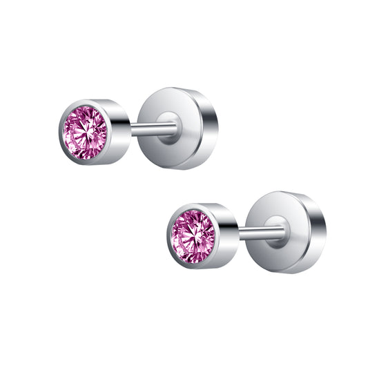 Kids Girls Stud Earring Purple Crystal Ear Stud Jewelry