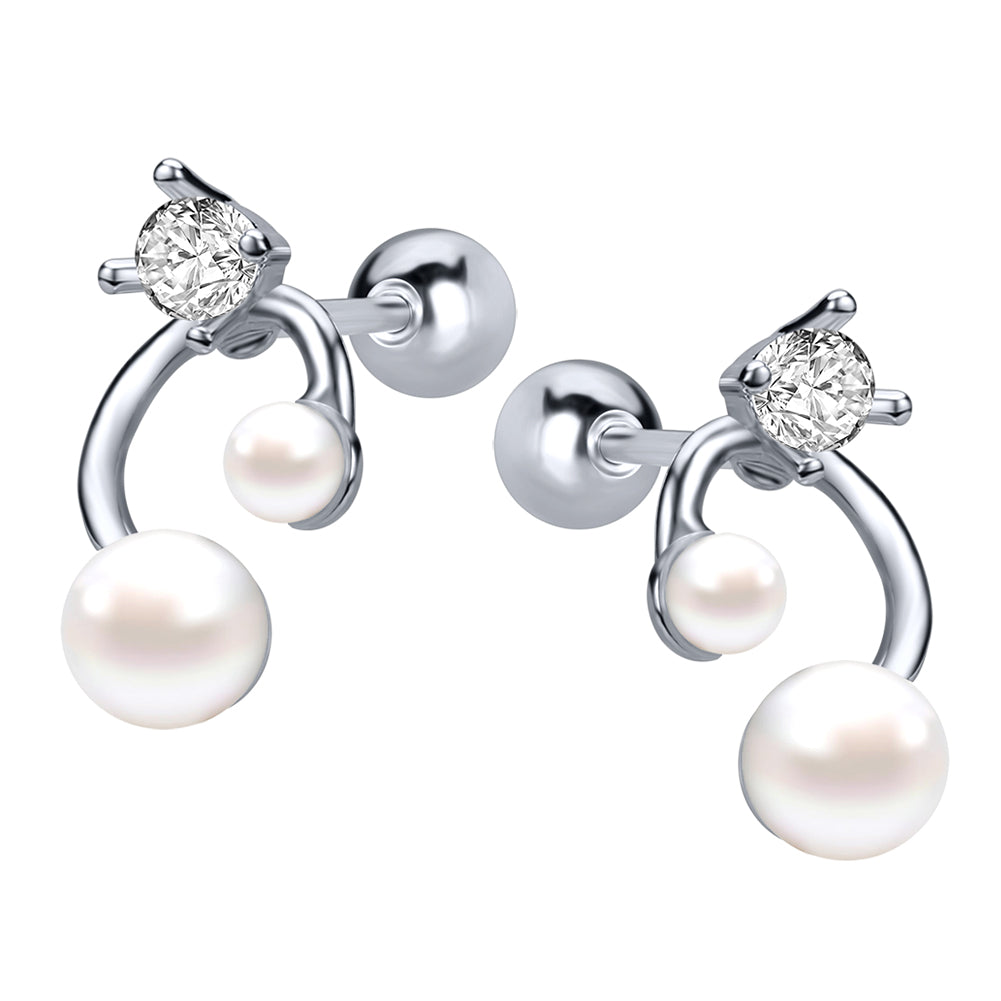 20G Pearl Stud Earring Crystal Ear Stud Jewelry