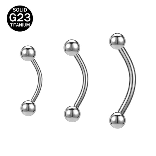 16g G23 Titanium Eyebrow Ring Piercing Barbell Ball Curve Helix Daith Piercing