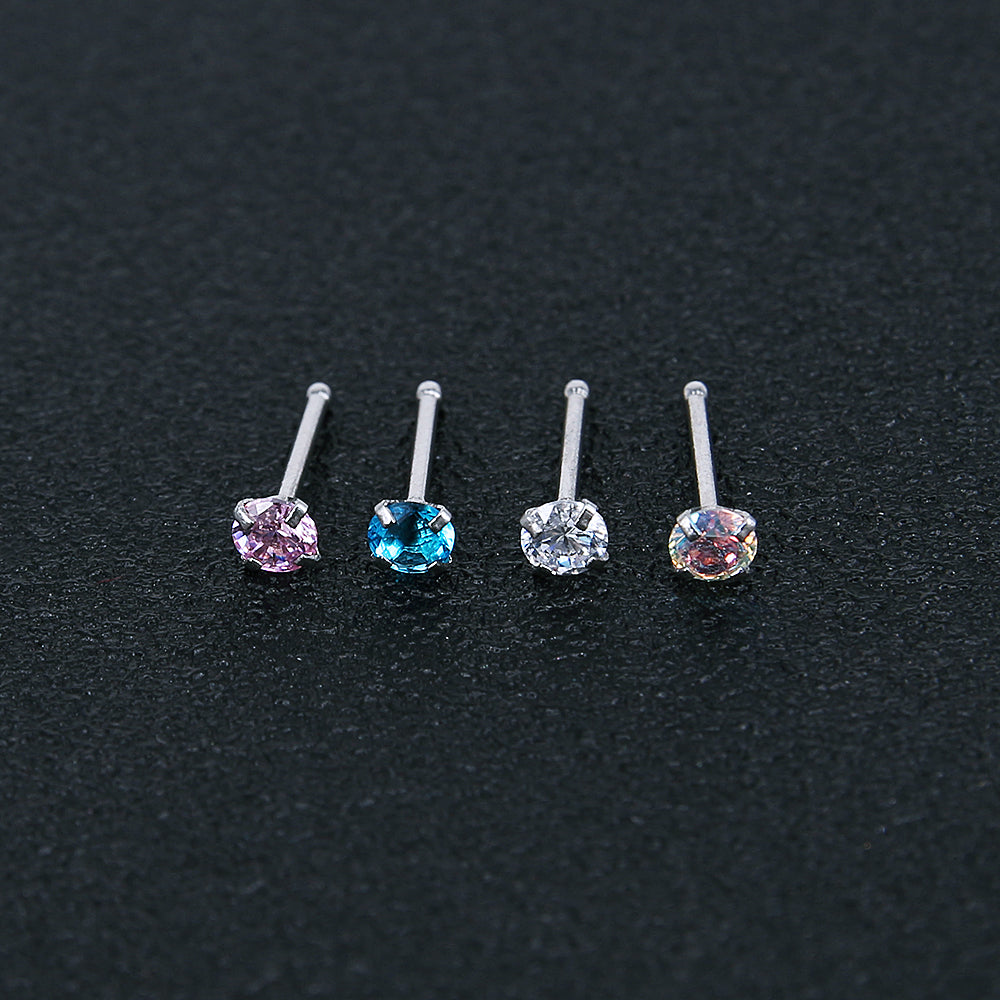 3pcs/set 20g Nose Studs Round Star Heart Shape Cubic Zirconia Nose Piercing-Economic Set