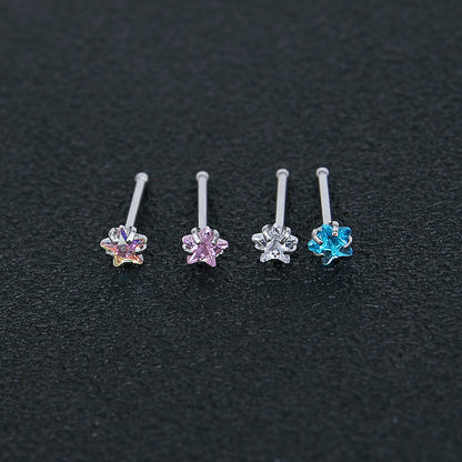 3pcs/set 20g Nose Studs Round Star Heart Shape Cubic Zirconia Nose Piercing-Economic Set