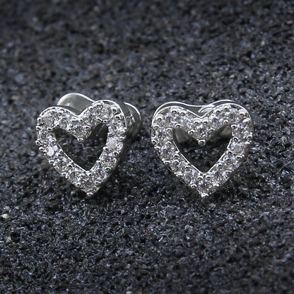 14g Heart Cubic Zirconia Dermal Anchor Tops & Surgical Steel Base Microdermals