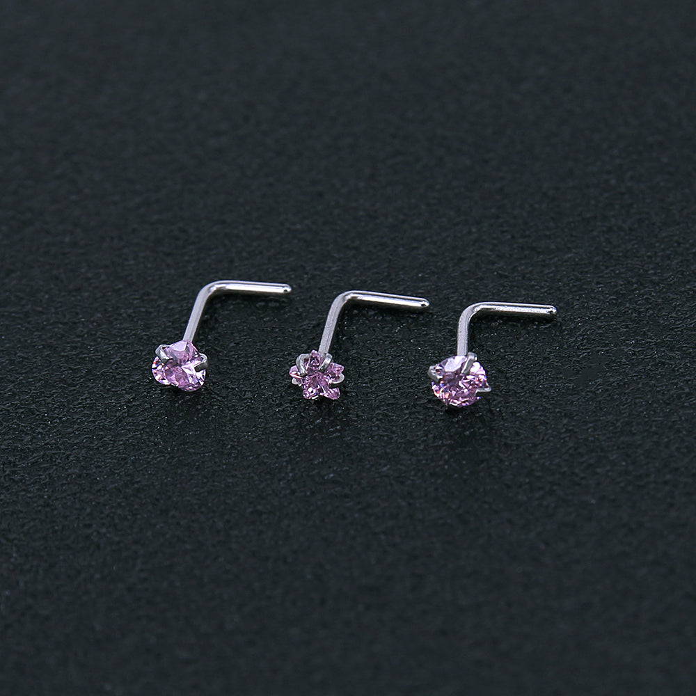 3-pcs-Set-20g-Nose-Stud-Piercing-Round-Heart-Star-L-Shaped-Economic-Set