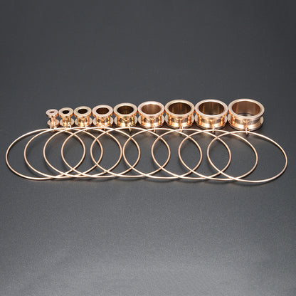 rose gold ear gauges