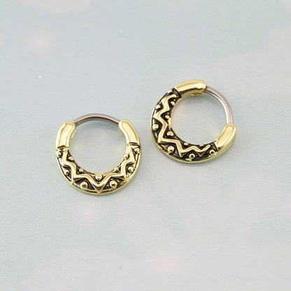 16G-Gold-Septum-Clicker-Ripple-Helix-Tragus-Conch-Earrings