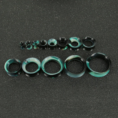 3-25mm-Thin-Silicone-Flexible-Black-Blue-White-Ear-Tunnels-Round-Edge-Double-Flared-Expander-Ear-Gauges