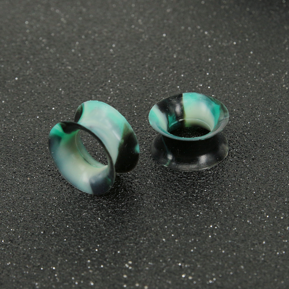 3-25mm-Thin-Silicone-Flexible-Black-Blue-White-Ear-plug-Round-Edge-Double-Flared-Expander-Ear-Gauges