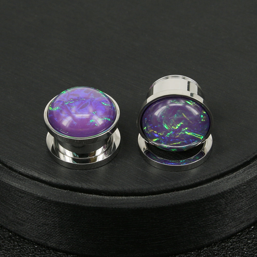 1-Pair-6-18mm-316L-Stainless-Steel-Ear-Tunnel-Plug-Unisex-Resin-Ear-Plug-Stretchers-Body-Jewelry