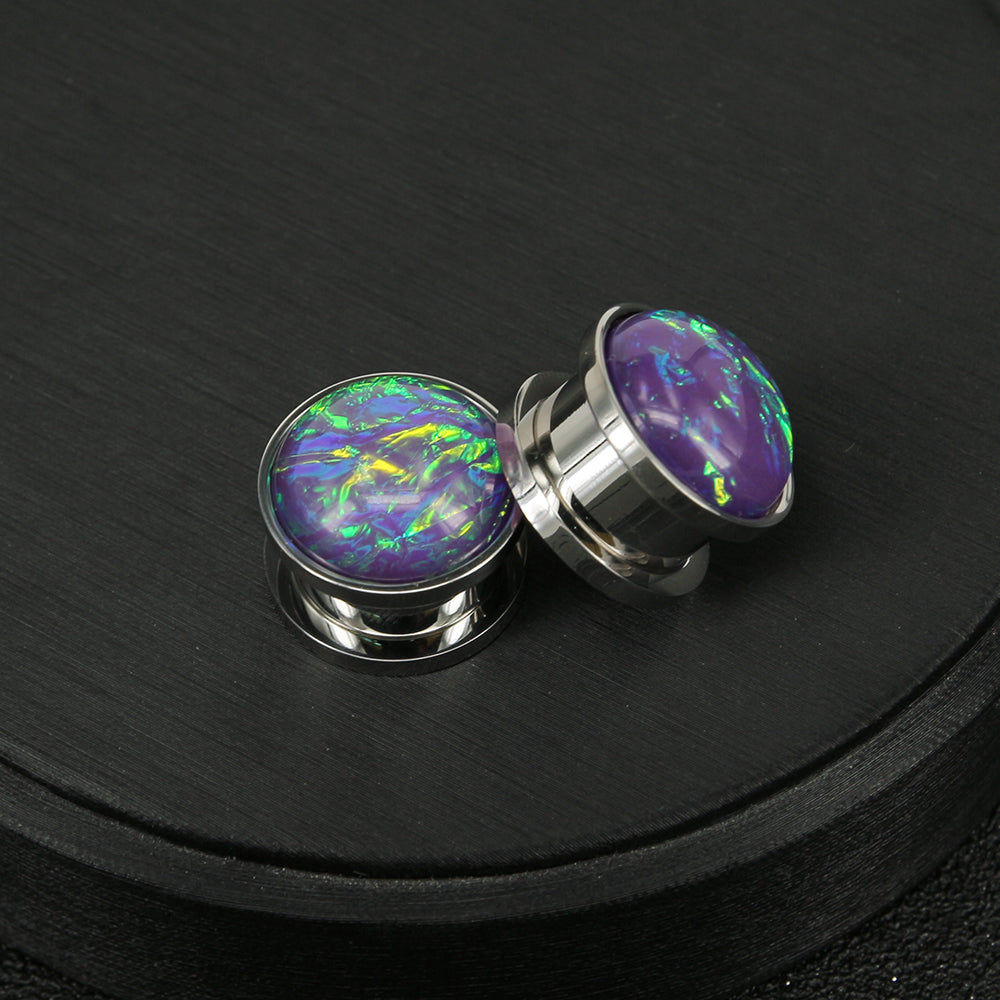 1-Pair-6-18mm-316L-Stainless-Steel-Ear-Tunnel-Plug-Unisex-Resin-Ear-Plug-Expanders-Body-Jewelry