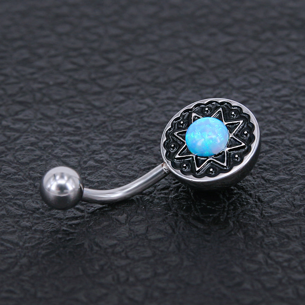 real opal belly ring