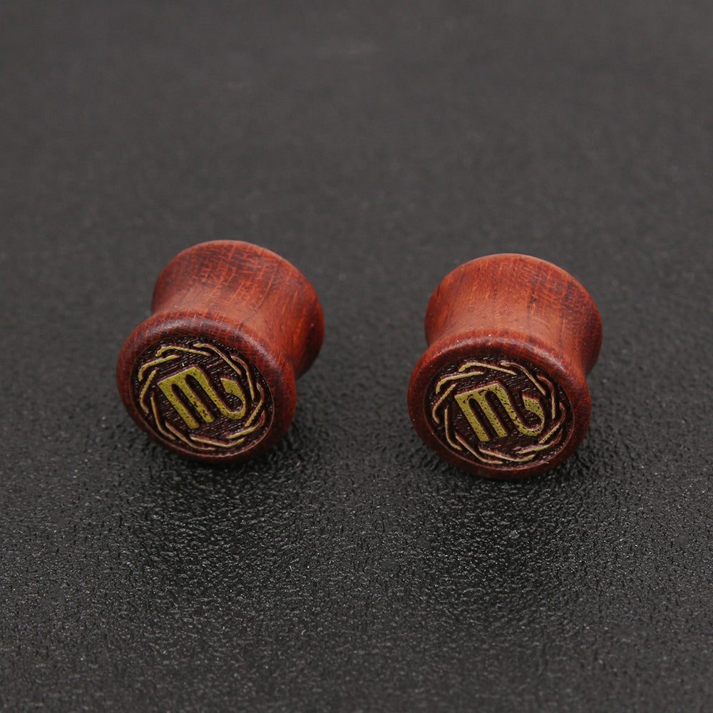 1-Pair-8-20mm-Reddish-Brown-Scorpio-Ear-Plug-Carved-Solid-Wood-Expander-Ear-Gauges-Piercings