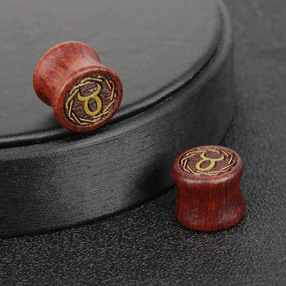 1-Pair-8-20mm-Reddish-Brown-Taurus -Ear-Plug-Tunnel-Carved-Solid-Wood-Expander-Ear-Stretchers-Piercings