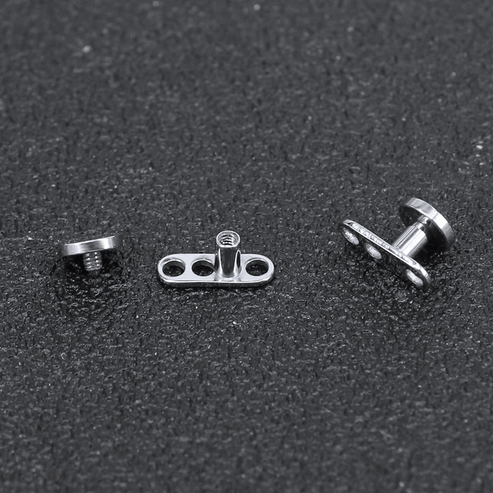 2Pcs G23 Titanium Dermal Anchor Flat Top Microdermals Piercing