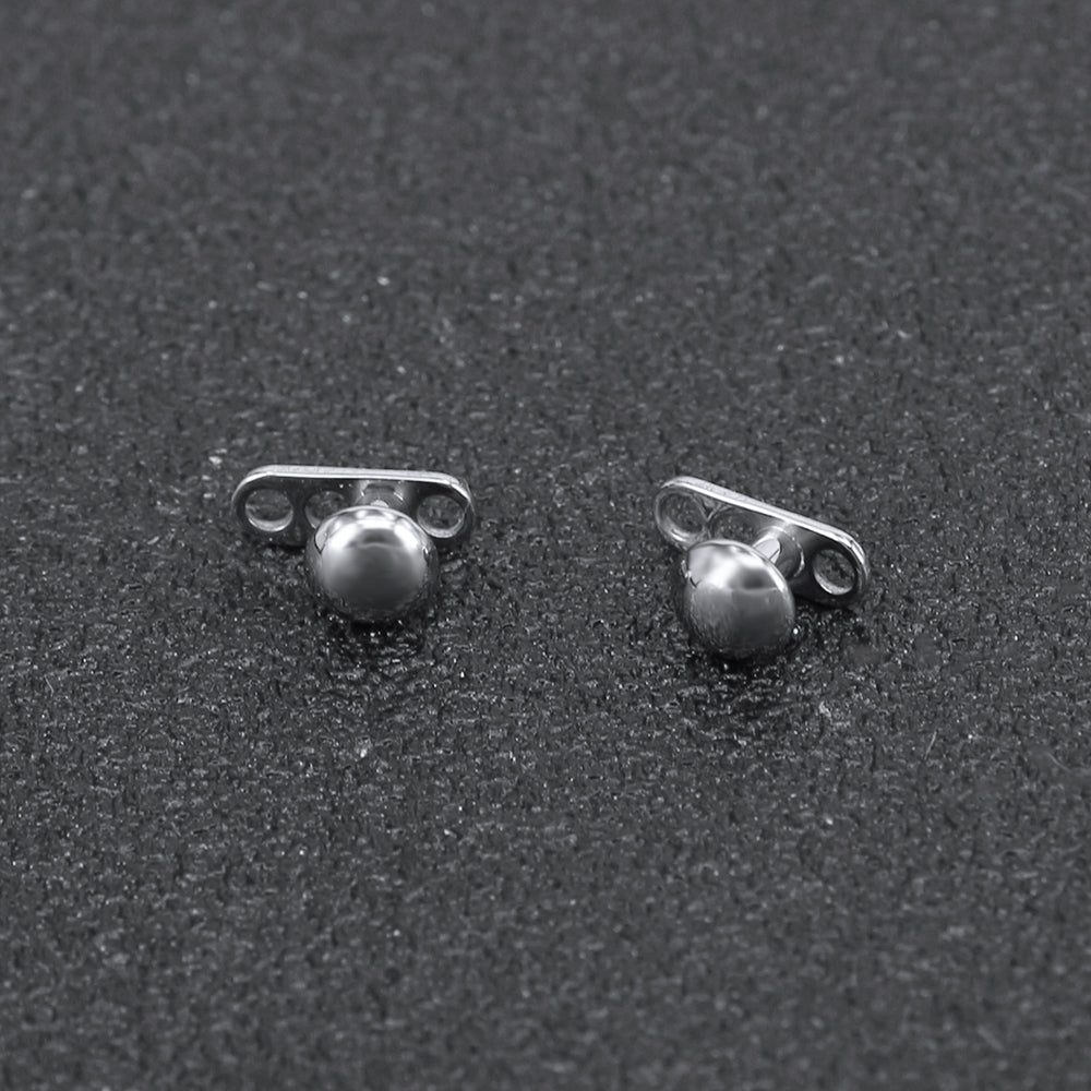 2Pcs G23 Titanium Dermal Anchor Bean Top Microdermals Piercing