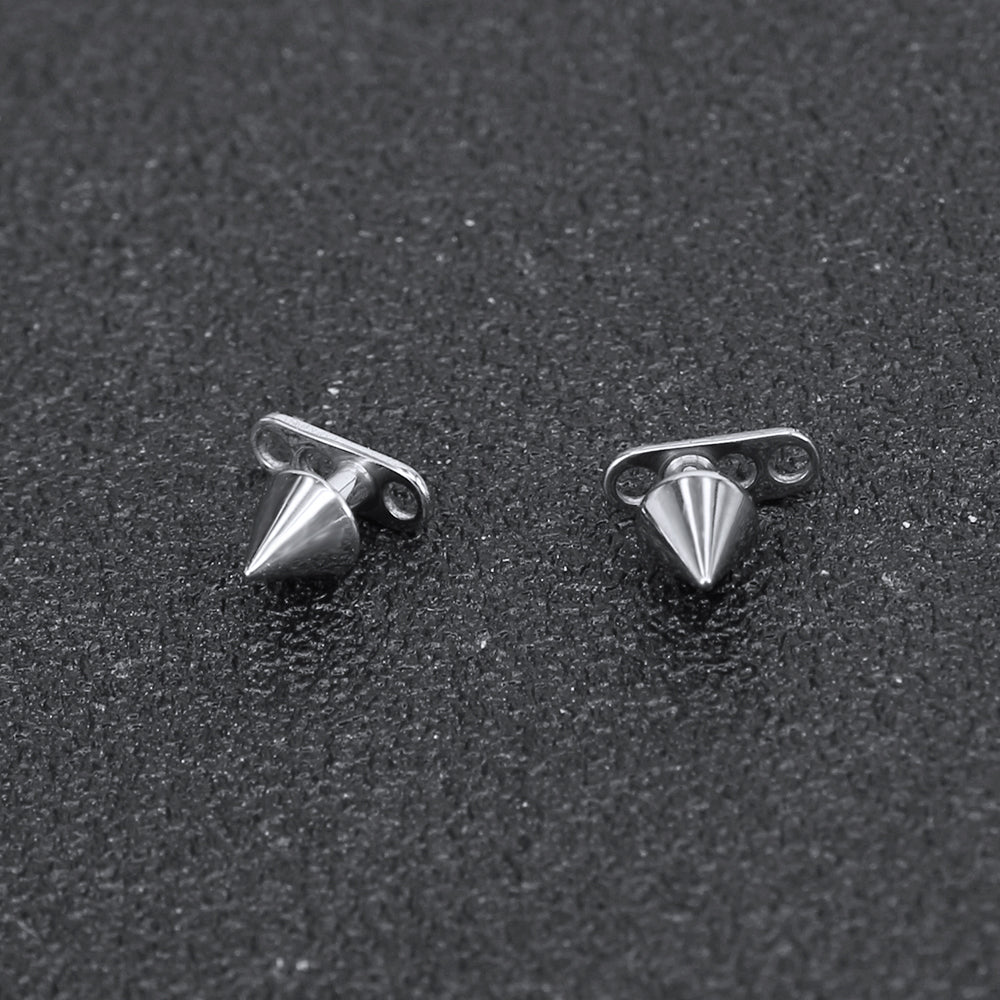 2Pcs G23 Titanium Dermal Anchor Taper Top Microdermals Piercing