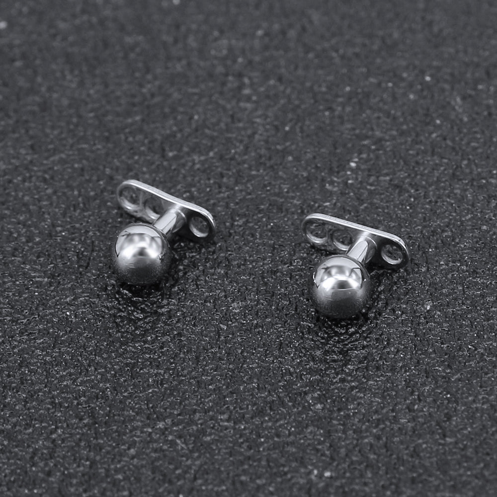 2Pcs G23 Titanium Dermal Anchor Ball Top Microdermals Piercing