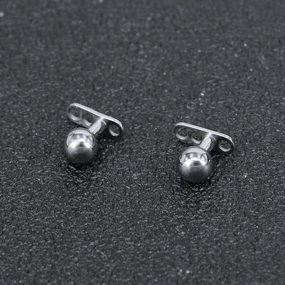 2Pcs G23 Titanium Dermal Anchor Ball Top Microdermals Piercing